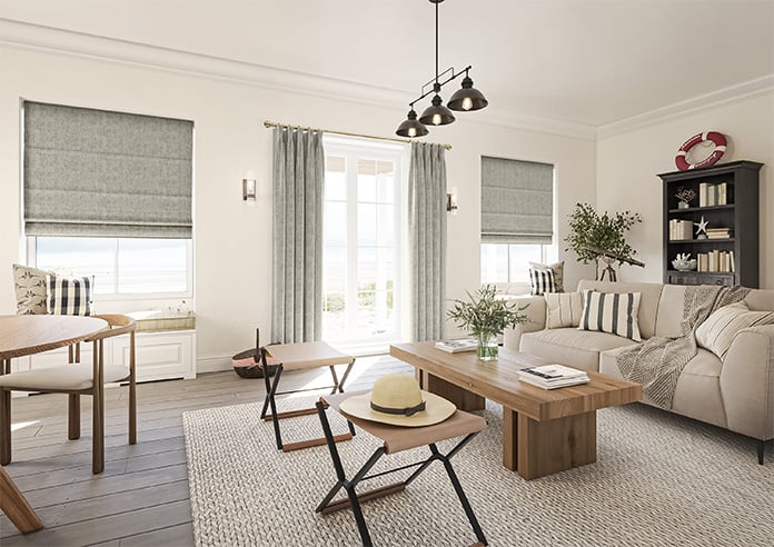 Tarbert, Mouse Grey - Motorised Roman Blind - Image 6